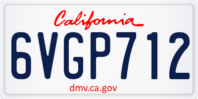 CA license plate 6VGP712