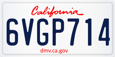 CA license plate 6VGP714