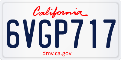 CA license plate 6VGP717