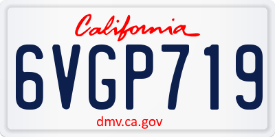 CA license plate 6VGP719