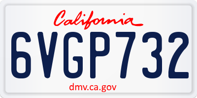 CA license plate 6VGP732