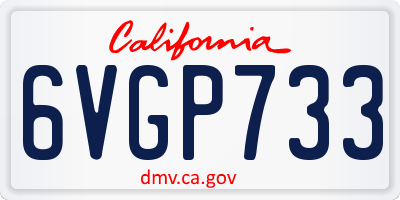 CA license plate 6VGP733