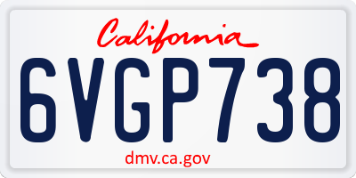 CA license plate 6VGP738