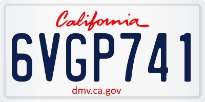 CA license plate 6VGP741