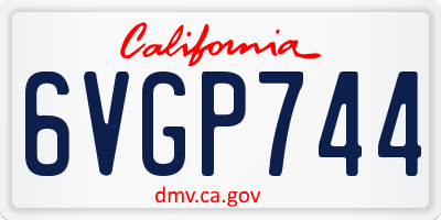 CA license plate 6VGP744