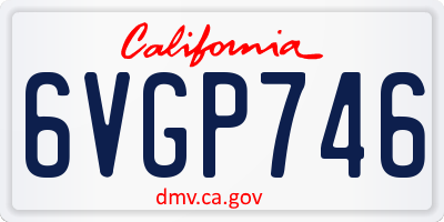 CA license plate 6VGP746