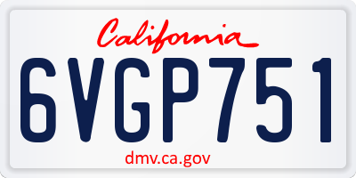 CA license plate 6VGP751