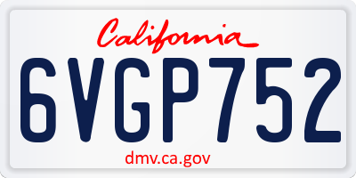 CA license plate 6VGP752