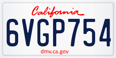 CA license plate 6VGP754