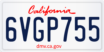 CA license plate 6VGP755