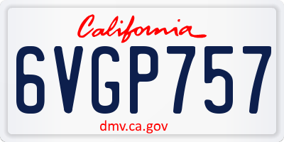 CA license plate 6VGP757