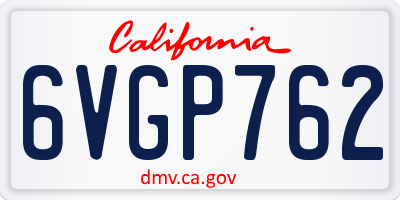 CA license plate 6VGP762