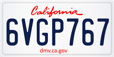 CA license plate 6VGP767