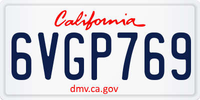 CA license plate 6VGP769