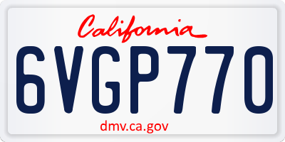 CA license plate 6VGP770
