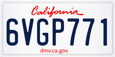 CA license plate 6VGP771