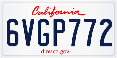 CA license plate 6VGP772