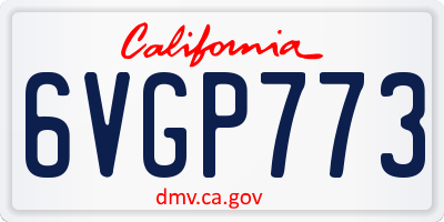 CA license plate 6VGP773
