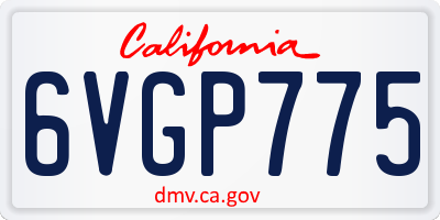 CA license plate 6VGP775