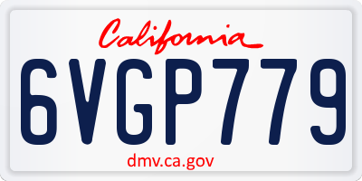 CA license plate 6VGP779