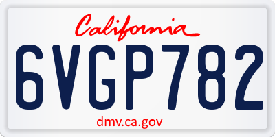 CA license plate 6VGP782
