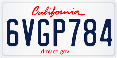 CA license plate 6VGP784