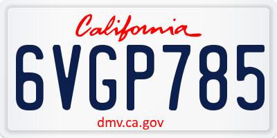 CA license plate 6VGP785