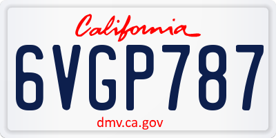 CA license plate 6VGP787