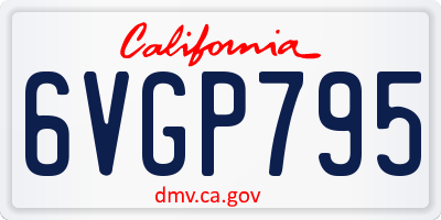 CA license plate 6VGP795