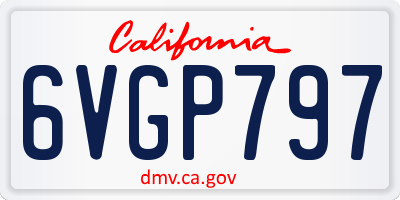 CA license plate 6VGP797