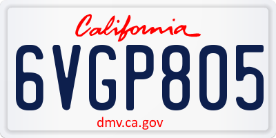 CA license plate 6VGP805