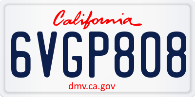 CA license plate 6VGP808