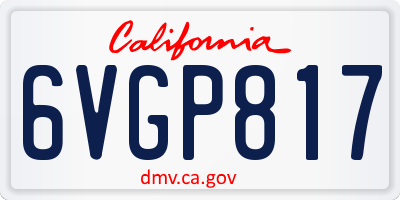 CA license plate 6VGP817