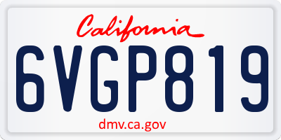 CA license plate 6VGP819