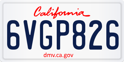 CA license plate 6VGP826