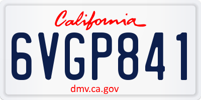 CA license plate 6VGP841