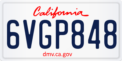 CA license plate 6VGP848