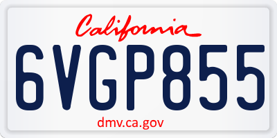 CA license plate 6VGP855
