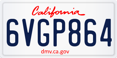 CA license plate 6VGP864