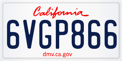 CA license plate 6VGP866