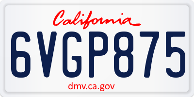 CA license plate 6VGP875
