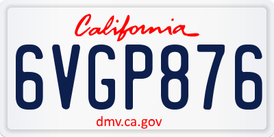 CA license plate 6VGP876