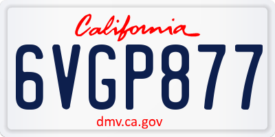CA license plate 6VGP877