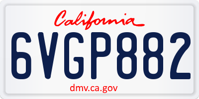 CA license plate 6VGP882