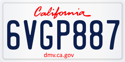 CA license plate 6VGP887