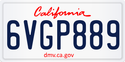 CA license plate 6VGP889