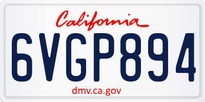 CA license plate 6VGP894