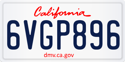 CA license plate 6VGP896