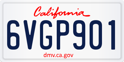 CA license plate 6VGP901