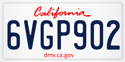 CA license plate 6VGP902